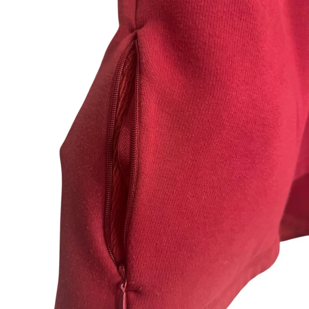 Athleta Coza Karma Asymmetrical Zippered Neck Pullover Sweatshirt Merlot Sz S - Picture 9 of 14